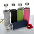 Silicone Sleeve Top Carrying Strap Glass Water Bottle